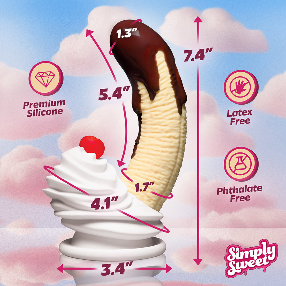Simply Sweet Chocolate Dipped Banana Split Premium Silicone Dildo