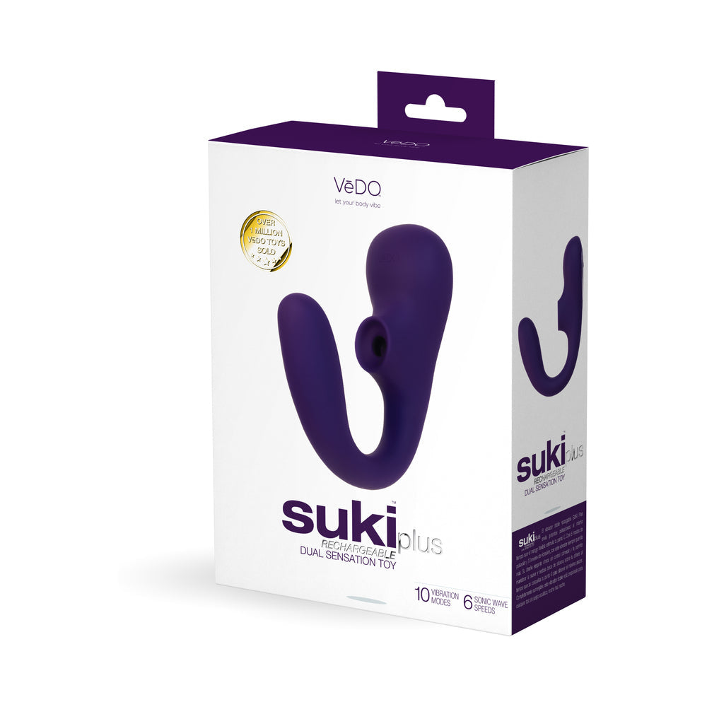 VeDO Suki Plus Rechargeable Dual Sonic Vibe Deep Purple - Fantasies Boutique