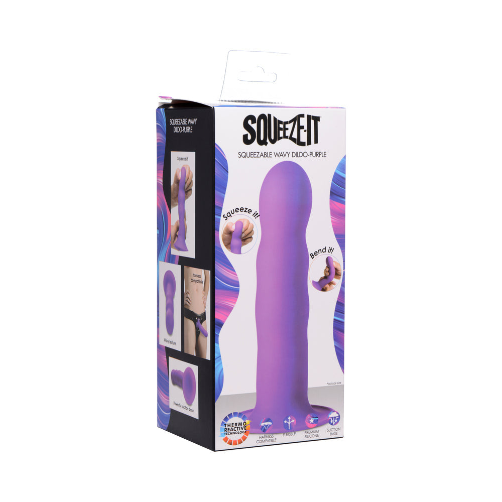 Squeeze-It Squeezable Wavy Dildo Purple