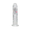 RealRock Wireless Rechargeable Remote Control LED Vibrating 8 in. Dildo Clear