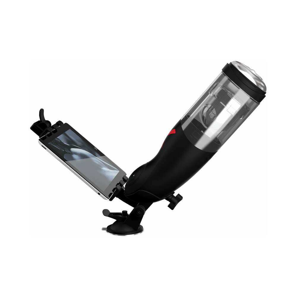 PDX Elite Deluxe Mega-Bator Rotating Thrusting Masturbator Clear/Black - Fantasies Boutique