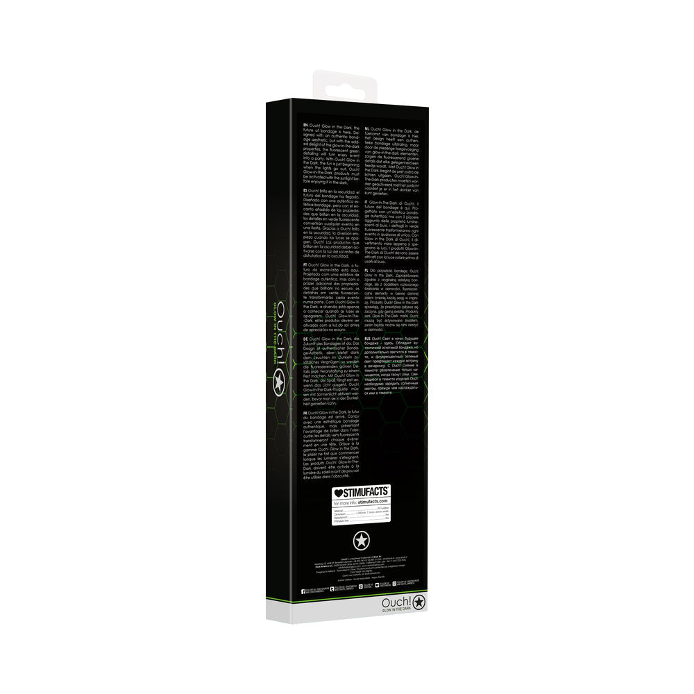 Ouch! Glow in the Dark Bonded Leather Paddle Neon Green