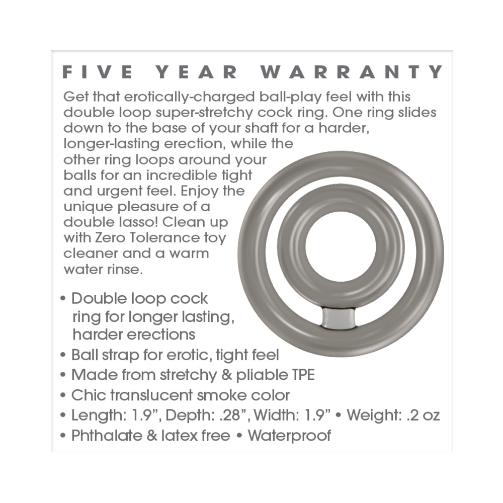 Zero Tolerance Bullseye Dual Ring Cockring Smoke - Fantasies Boutique