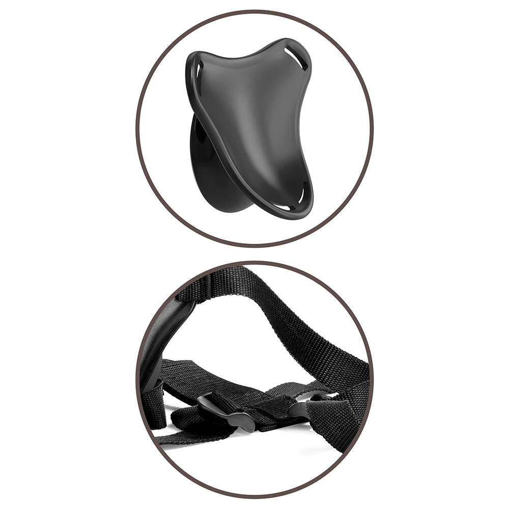 King Cock Elite Beginner's Silicone Body Dock Kit With Dildo Beige/Black - Fantasies Boutique