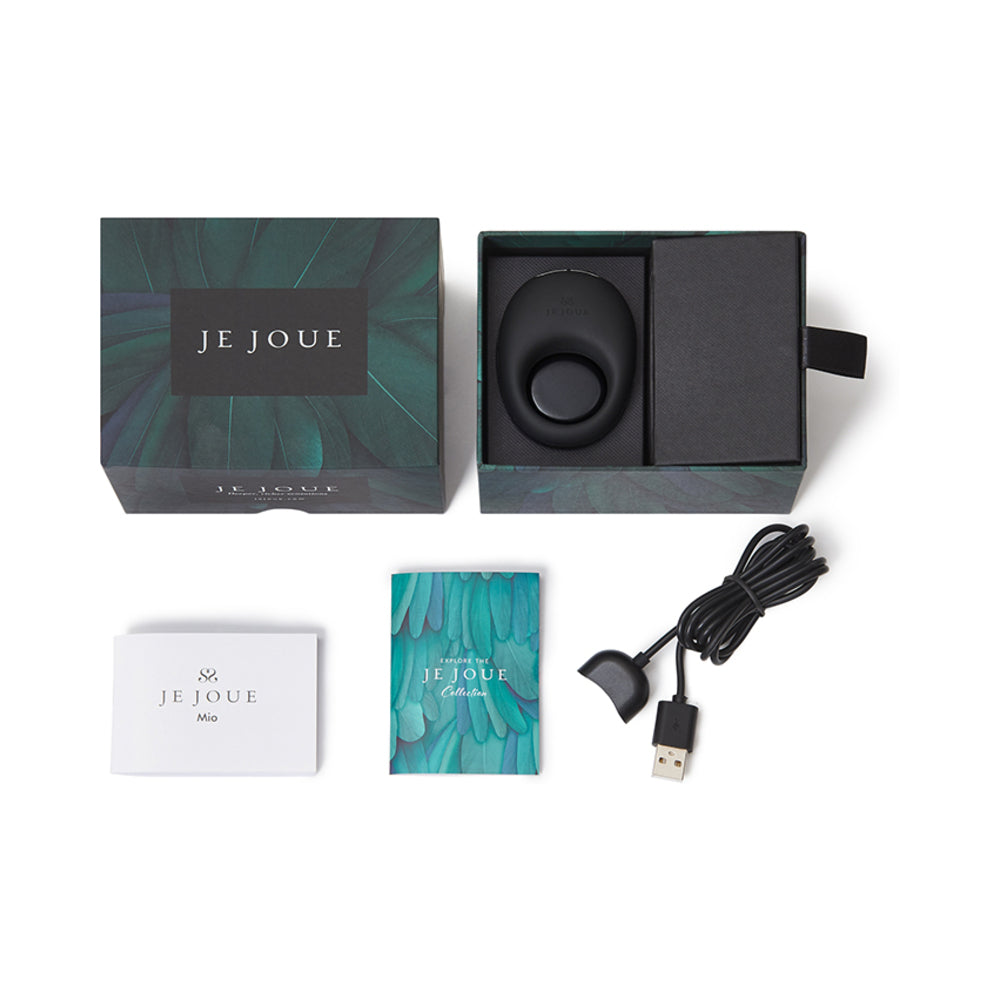 Je Joue Mio Rechargeable Vibrating Silicone Cock Ring Black - Fantasies Boutique
