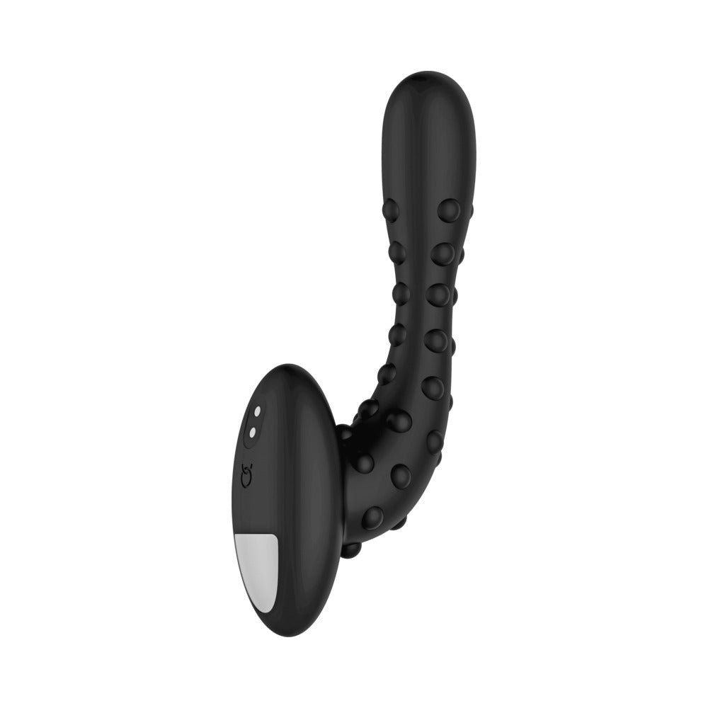 Forto Studded Pro Rechargeable Silicone Vibrating Anal Massager Black - Fantasies Boutique