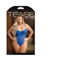 Fantasy Lingerie Tease Abby Bodysuit With Thong-Cut Back Closure Cobalt Blue XL/2XL - Fantasies Boutique