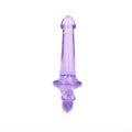RealRock Crystal Clear 6 in. Strapless Strap-On Dildo Purple