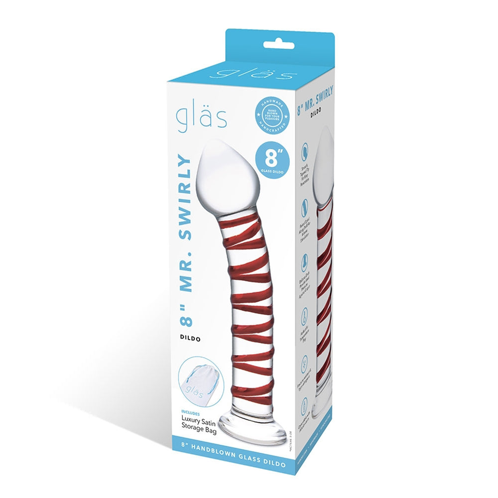 Glas 8 in. Mr. Swirly Glass Dildo - Fantasies Boutique