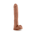 Au Naturel Daddy 14 in. Posable Dual Density Dildo with Balls Tan - Fantasies Boutique