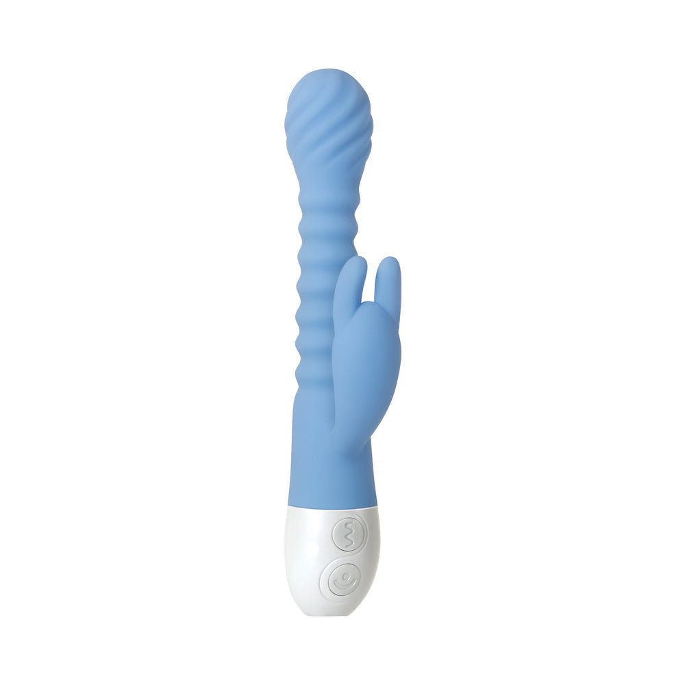 Evolved Bendy Bunny Rechargeable Poseable Silicone Rabbit Vibrator Blue - Fantasies Boutique