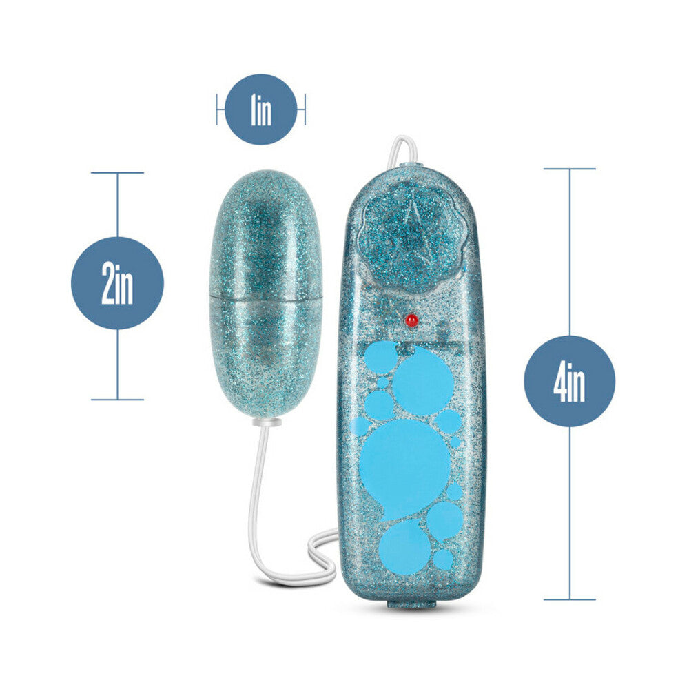 Blush B Yours Glitter Power Bullet Remote-Controlled Egg Vibrator Blue