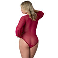 Magic Silk Black Cherry 3/4 Sleeve Playsuit Cherry Queen Size