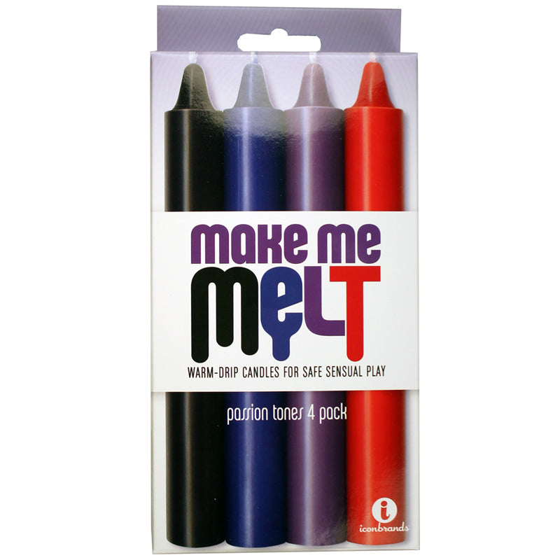 The 9's, Make Me Melt Sensual Warm-Drip Candles, 4 Pack, Passion Tones - Fantasies Boutique