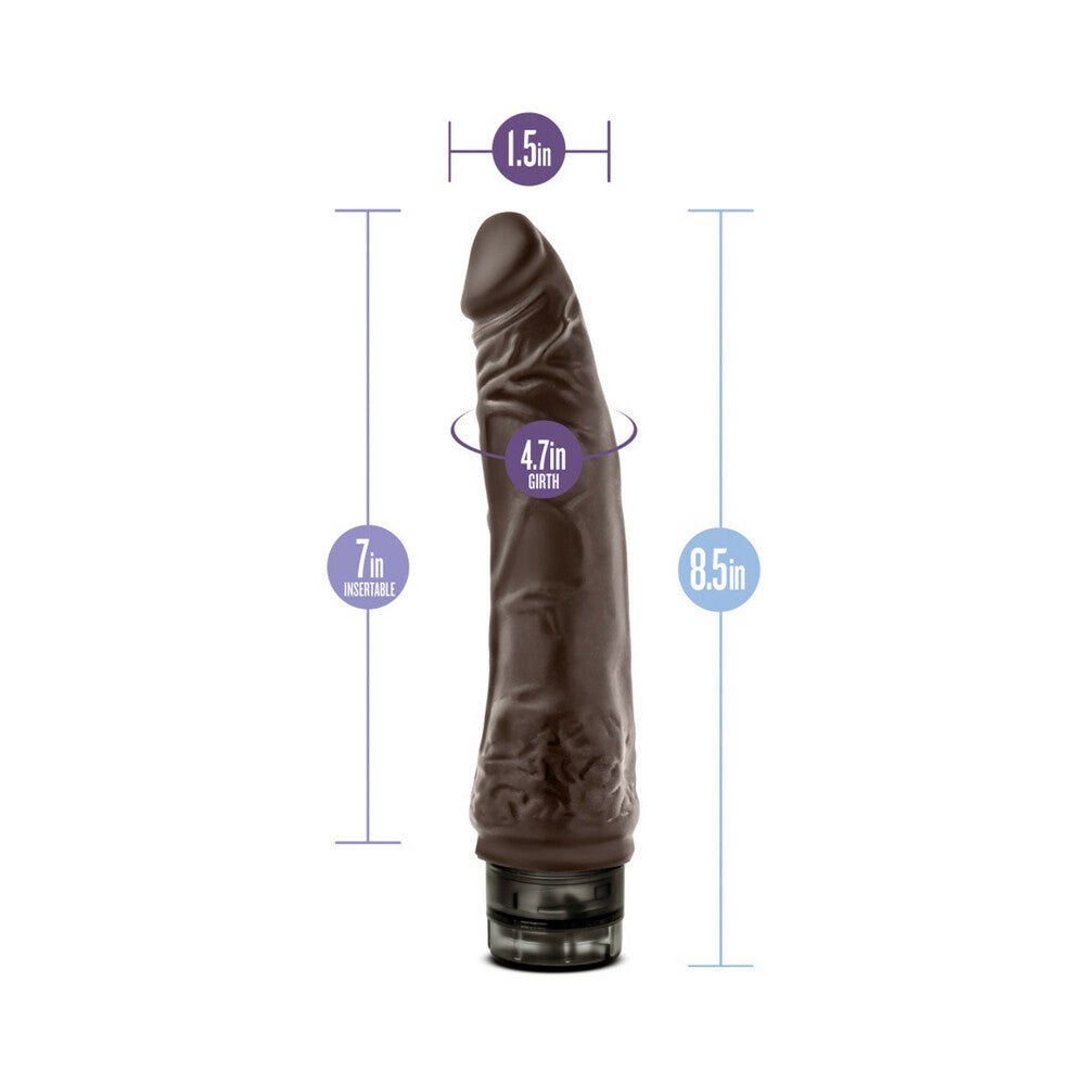 Dr. Skin Vibe 7 Realistic 8.5 in. Vibrating Dildo Brown - Fantasies Boutique