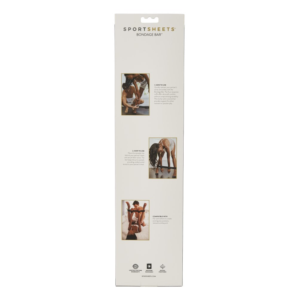 Sportsheets Adjustable Bondage Bar Black - Fantasies Boutique