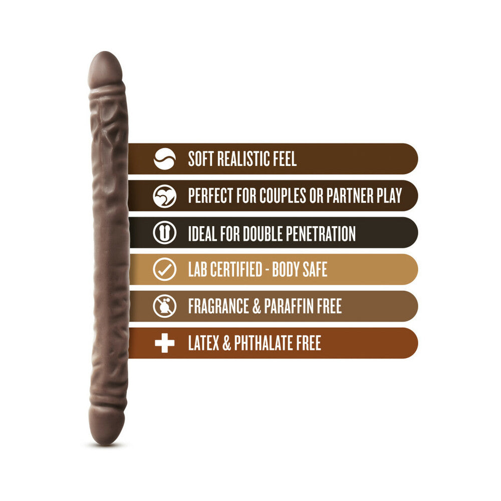 Blush Dr. Skin 18 in. Double Dildo Brown - Fantasies Boutique