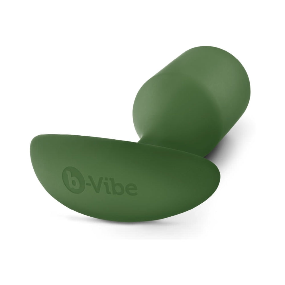 b-Vibe Snug Plug 4 Weighted Silicone Anal Plug Army - Fantasies Boutique
