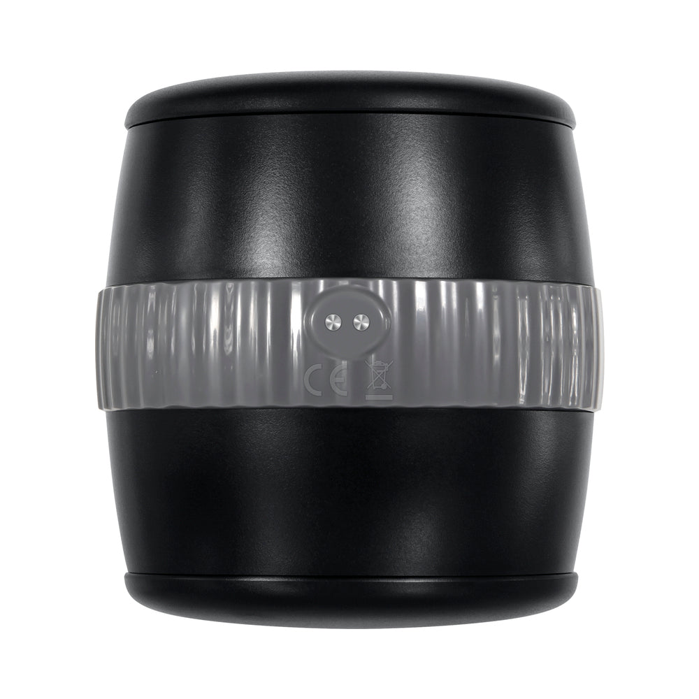 Gender X Barrel Of Fun Rechargeable Open-Ended Vibrating Stroker Black - Fantasies Boutique