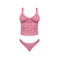Magic Silk Wisteria Mist Bustier Cami & Thong Set Pink L/XL