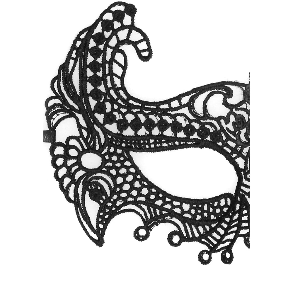 Ouch! Black & White Empress Lace Eye Mask Black - Fantasies Boutique