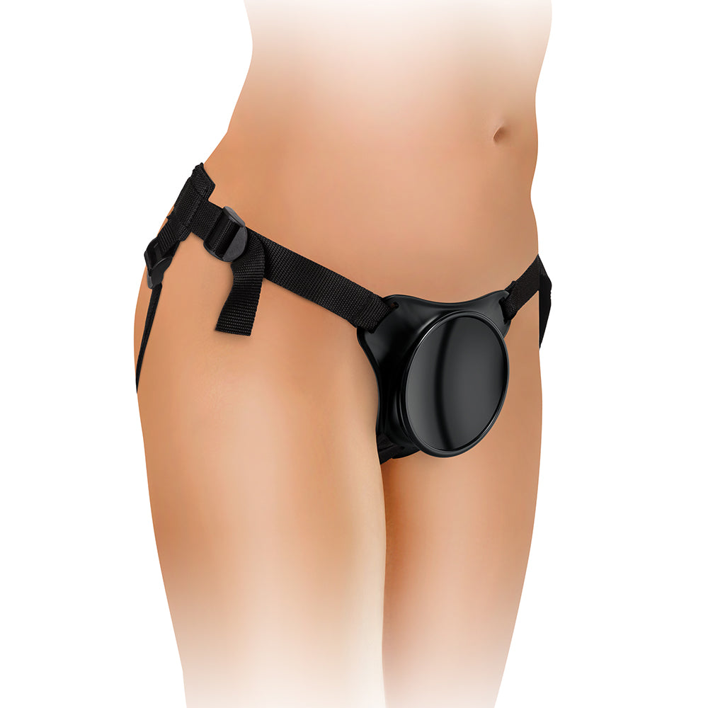 King Cock Elite Beginner's Silicone Body Dock Kit With Dildo Beige/Black - Fantasies Boutique