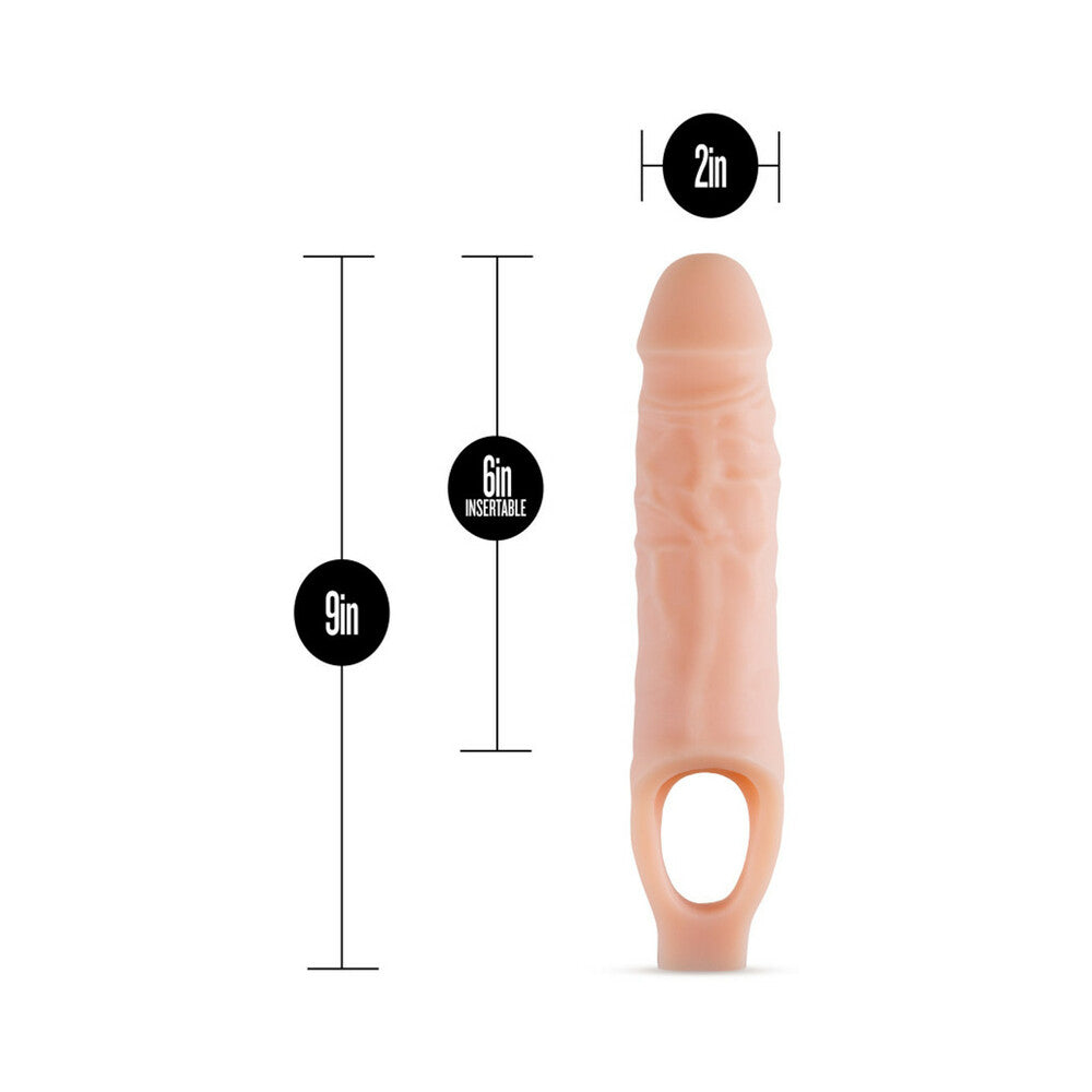 Blush Performance Plus 9 in. Silicone Cock Sheath Penis Extender Sling Beige - Fantasies Boutique