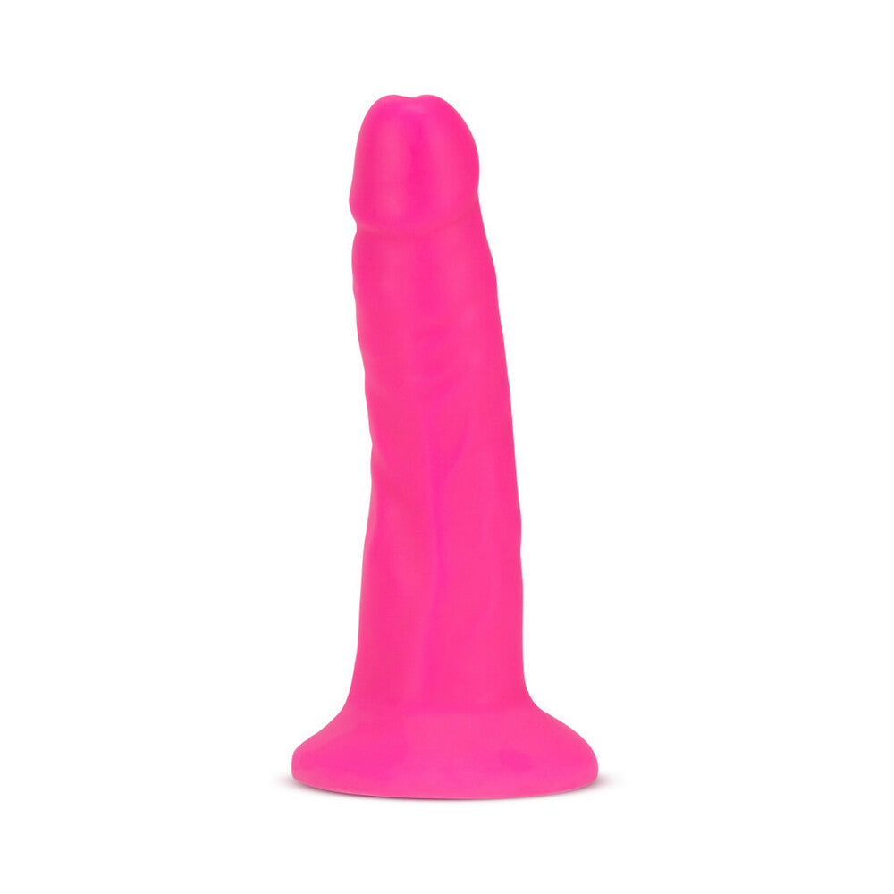 Blush Neo Elite 6 in. Silicone Dual Density Dildo with Suction Cup Neon Pink - Fantasies Boutique