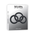 Selopa 3 Ring Circus Cock Ring Set Silicone Black - Fantasies Boutique