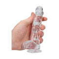 RealRock Crystal Clear Realistic 6 in. Dildo With Balls and Suction Cup Clear - Fantasies Boutique