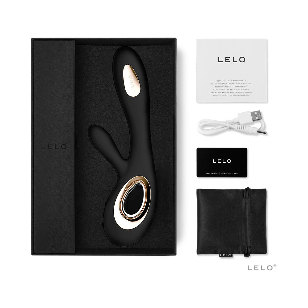LELO SORAYA WAVE Rechargeable Rabbit Vibrator Black - Fantasies Boutique
