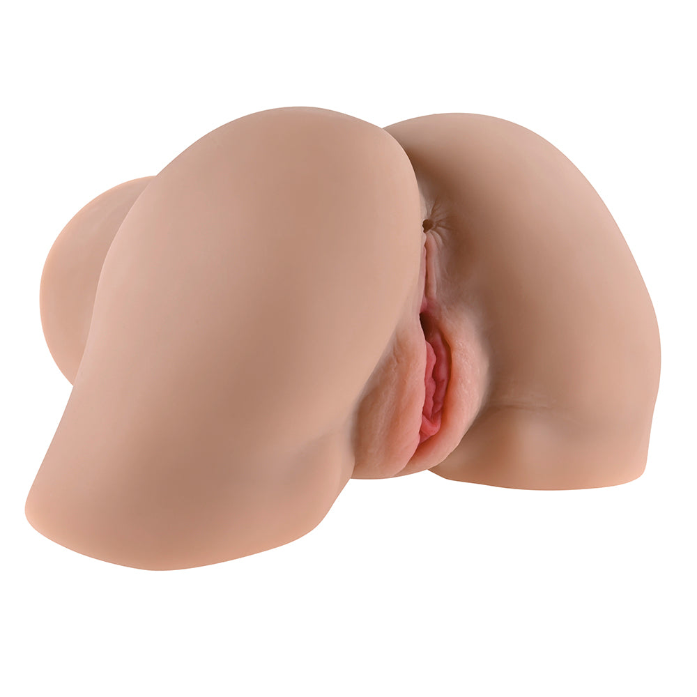 Zero Tolerance Rear Beauty Rechargeable Remote Controlled Vibrating Sucking Dual Entry Masturbator TPE Light - Fantasies Boutique