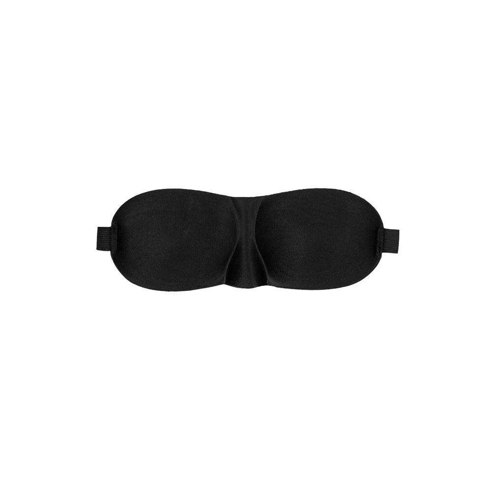 Ouch! Black & White Satin Curvy Eye Mask With Elastic Straps Blindfold Black - Fantasies Boutique