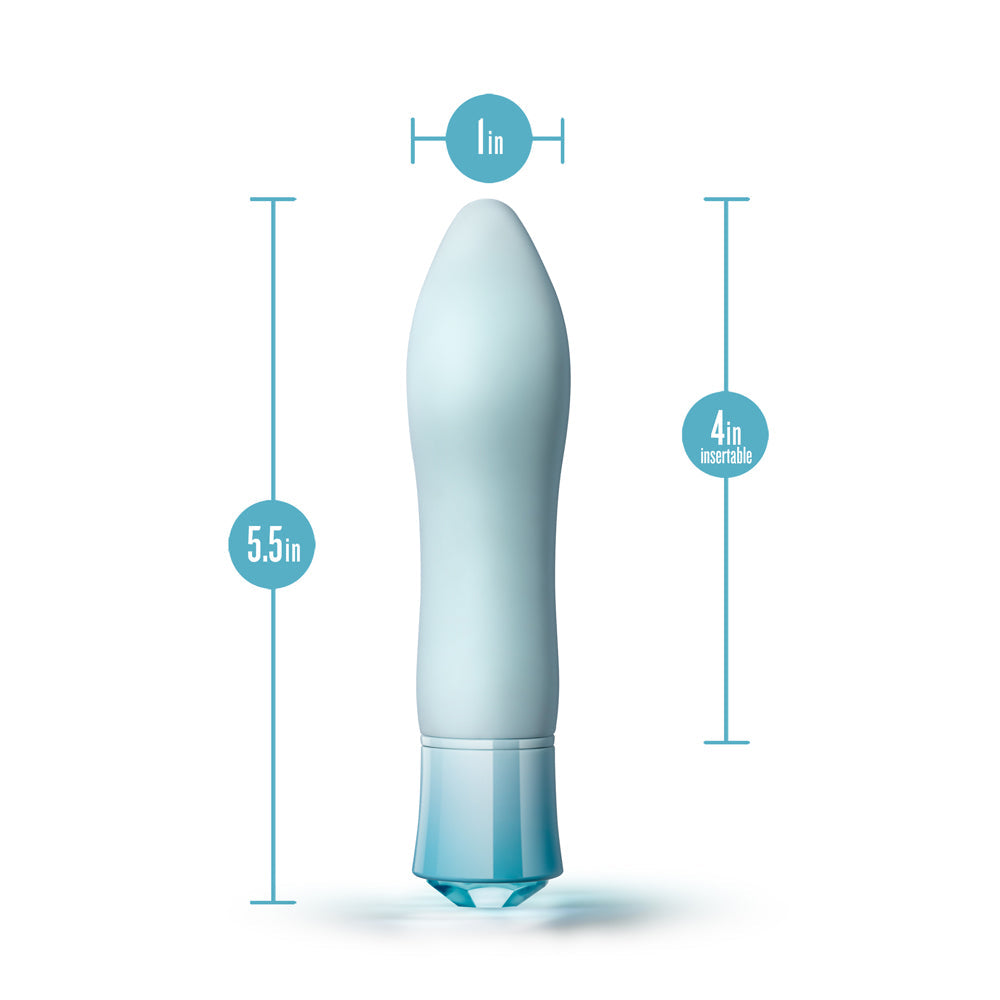 Blush Oh My Gem Ardor Rechargeable Warming Silicone Tapered Vibrator Aquamarine - Fantasies Boutique