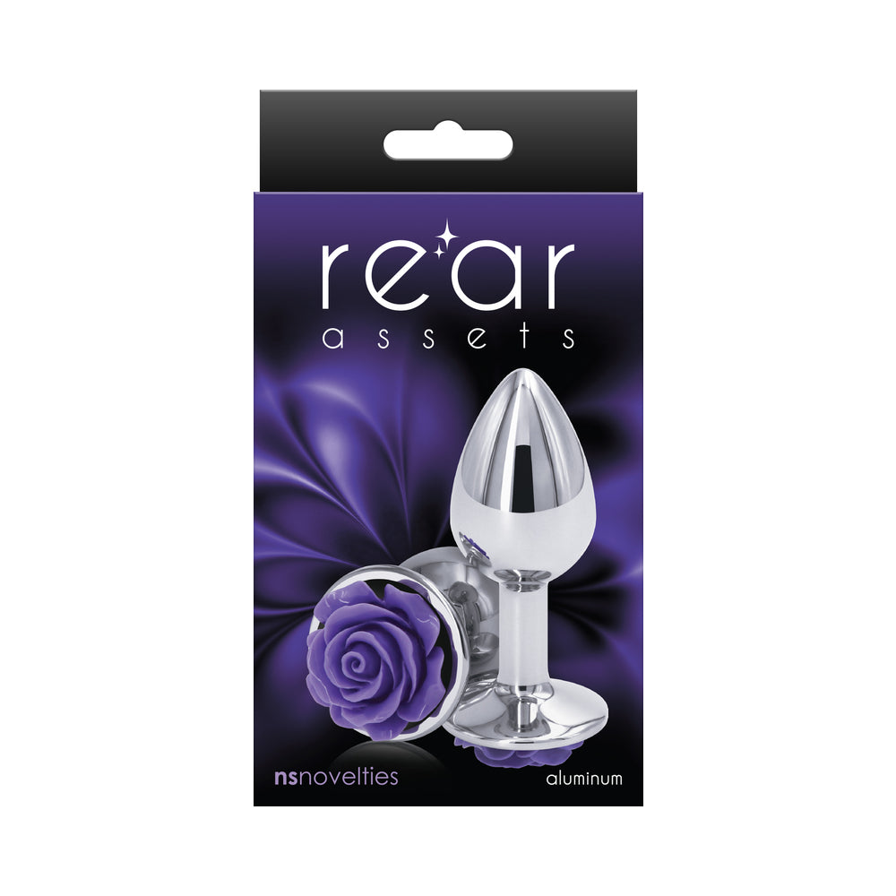 Rear Assets Rose Anal Plug Small Purple - Fantasies Boutique