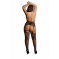 Le Desir High-Waist Garter Belt Stockings Black Queen Size