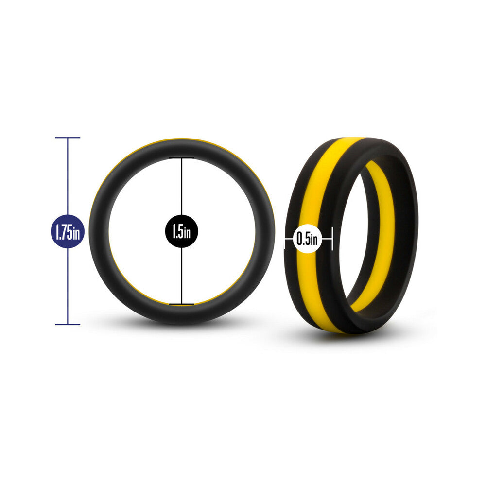 Performance Silicone Go Pro Cock Ring Black/Gold/Black - Fantasies Boutique