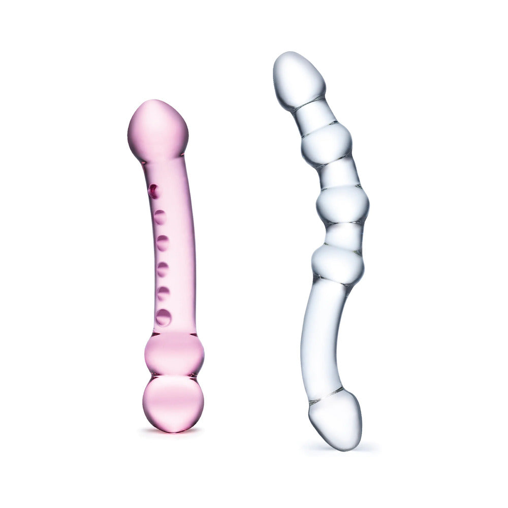 Glas 2-Piece Double Pleasure Glass Dildo Set - Fantasies Boutique
