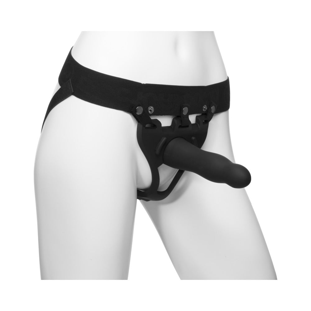 Be Daring Body Extensions Hollow Slim Dong Strap-On 2-Piece Set Black - Fantasies Boutique