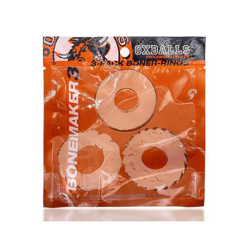 OxBalls Bonemaker 3-Pack Boner Cockring Kit FLEXtpr Clear - Fantasies Boutique