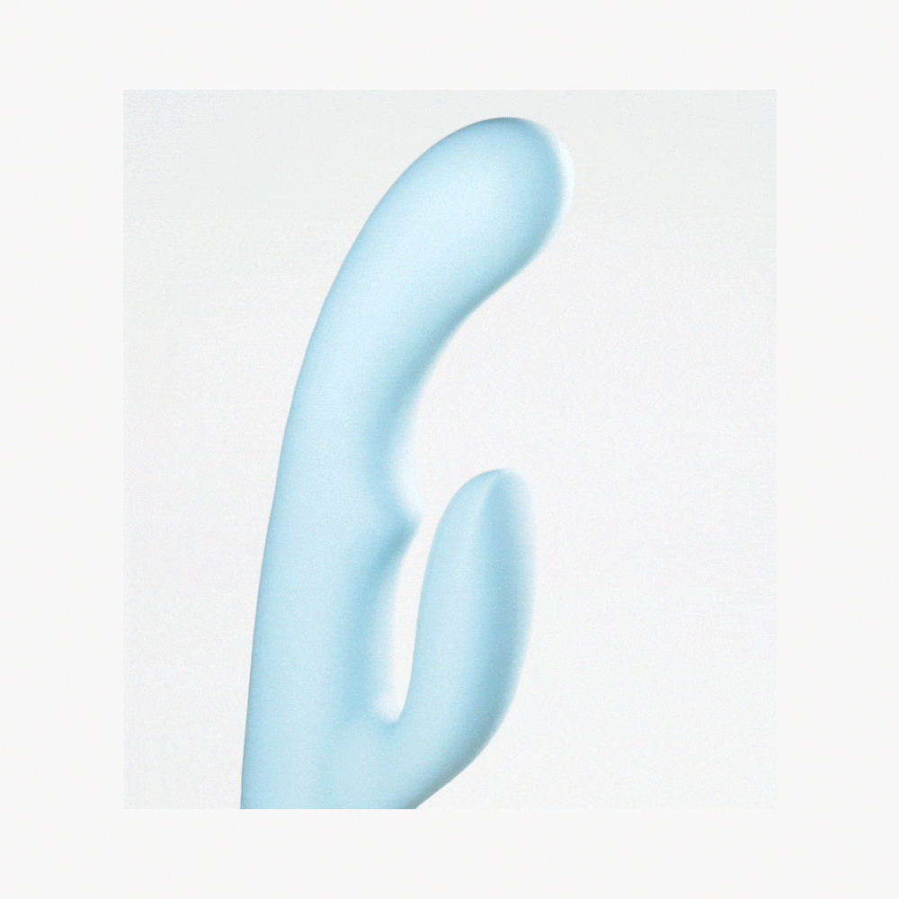 FemmeFunn Balai Rechargeable Silicone Swaying Motion Dual Stimulation Vibrator Light Blue - Fantasies Boutique