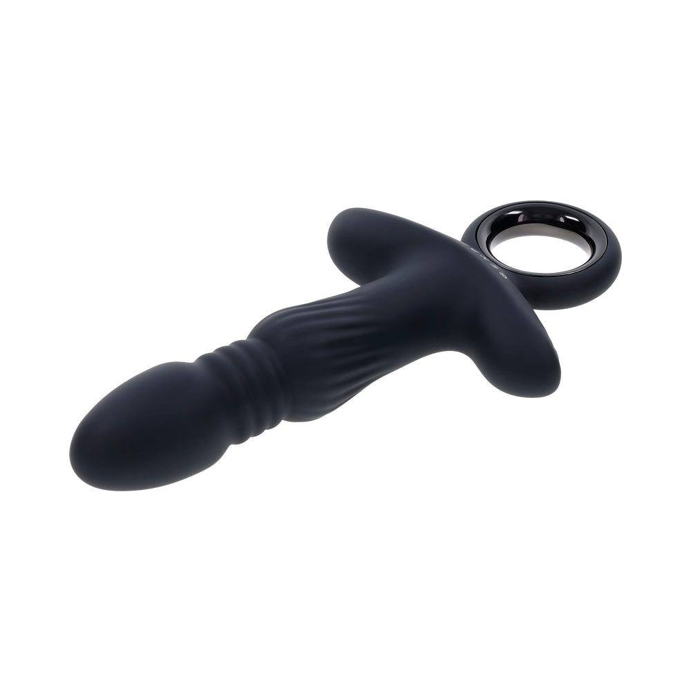 Gender X Slayer Rechargeable Ring Thruster Vibe Silicone Black - Fantasies Boutique