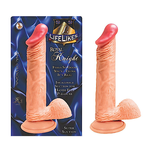 Lifelikes Royal Knight 8in. Dong With Suction Cup & Balls - Fantasies Boutique