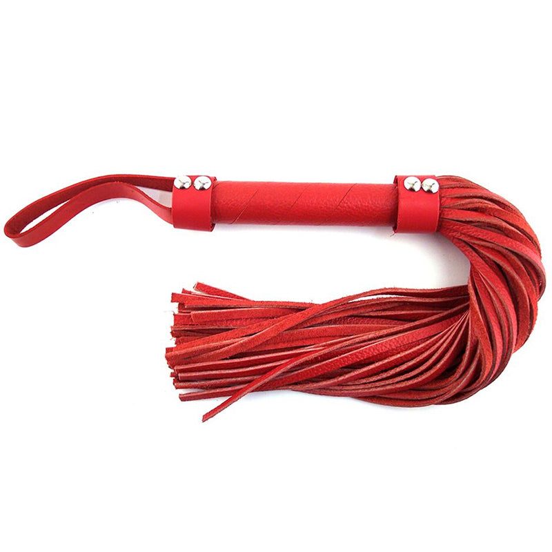 Rouge H-Style Leather Flogger Red - Fantasies Boutique