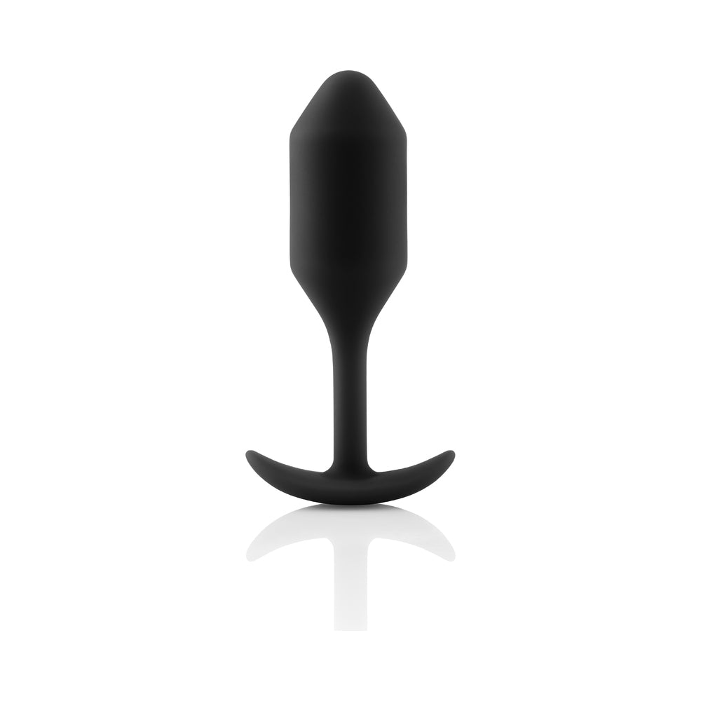 b-Vibe Snug Plug 2 Weighted Silicone Anal Plug Black - Fantasies Boutique