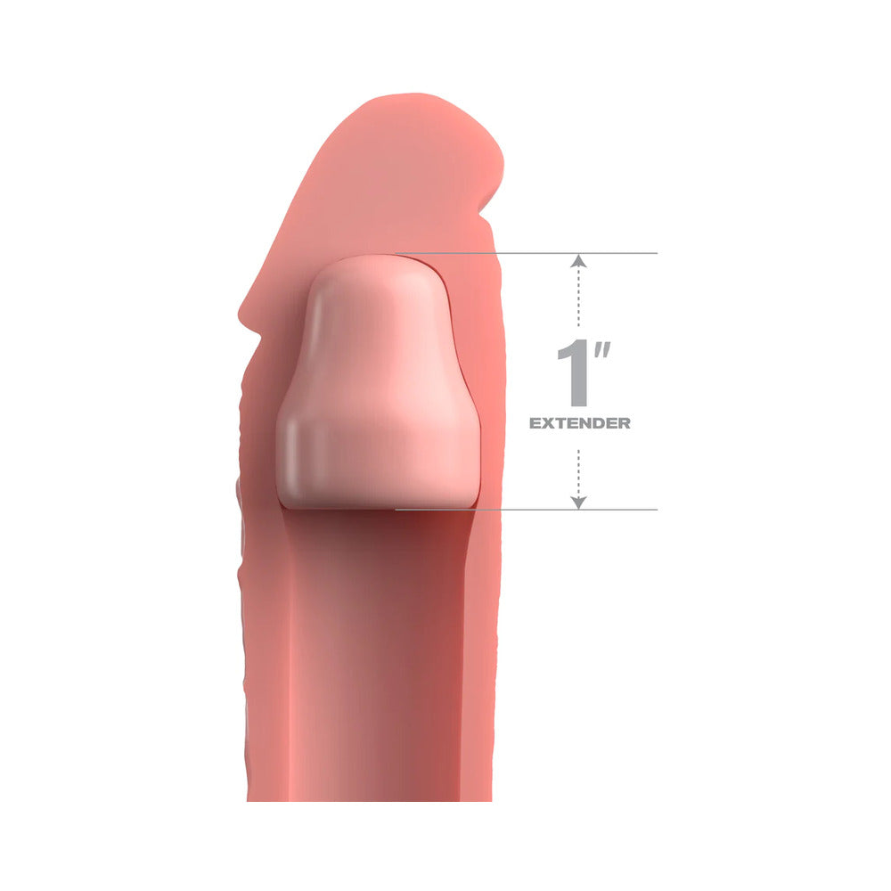 Fantasy X-tensions Elite 7 in. Silicone Sleeve with 1 in. Extender Beige - Fantasies Boutique