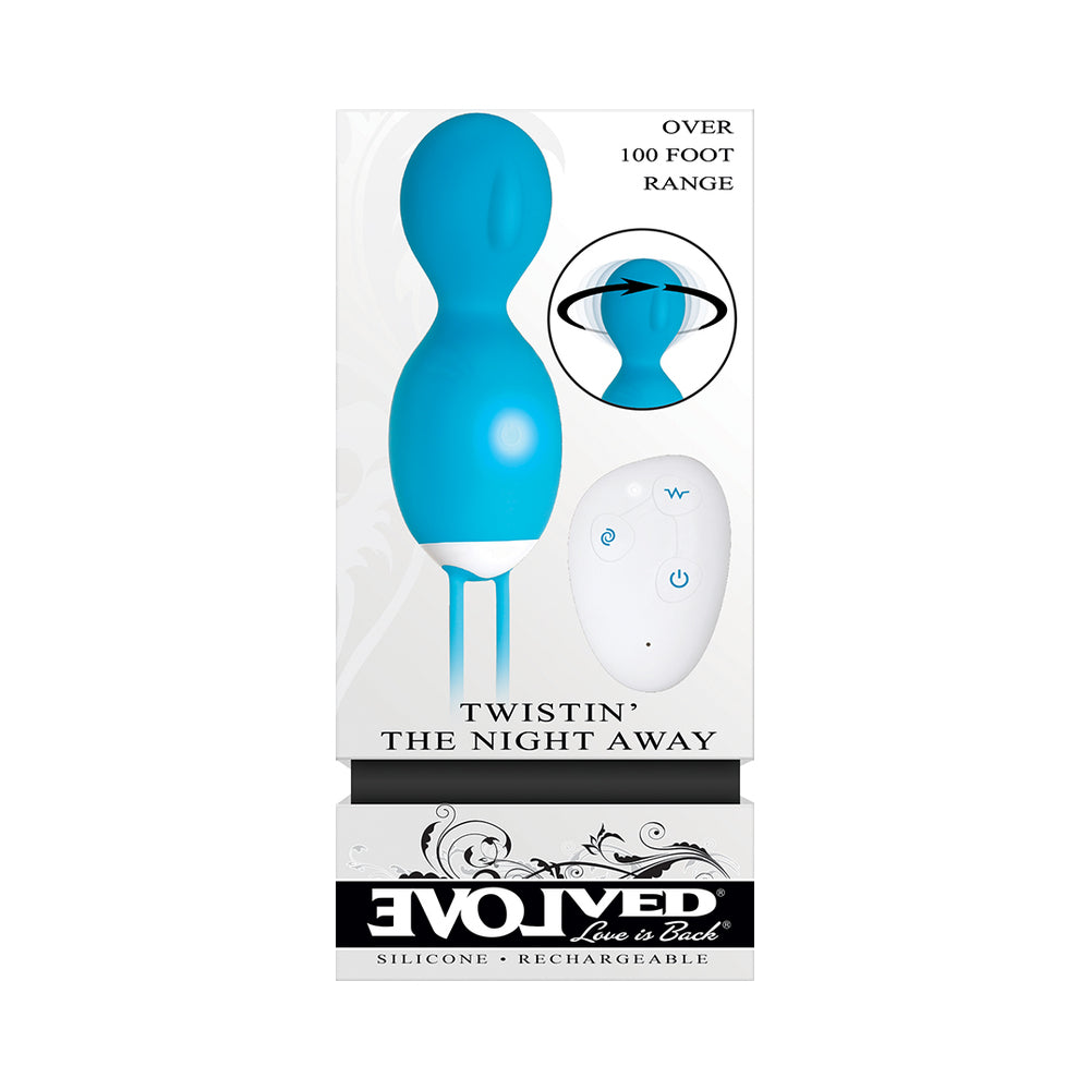 Evolved Twistin' The Night Away Rechargeable Remote-Controlled Rotating Silicone Egg Vibrator Teal - Fantasies Boutique