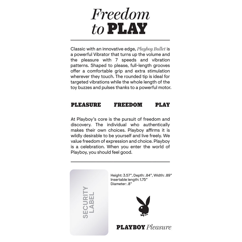 Playboy Bullet Rechargeable Silicone Vibrator Wild Aster - Fantasies Boutique