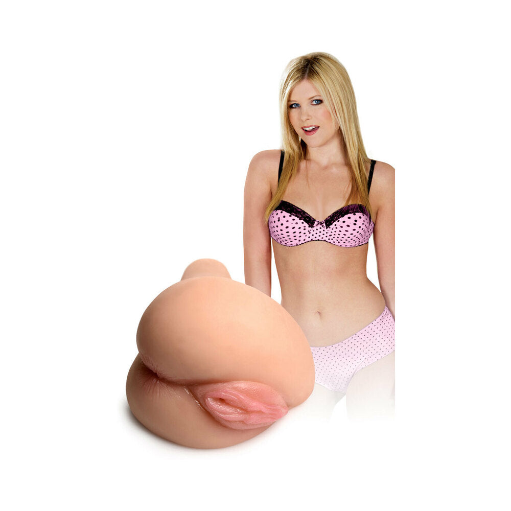 Curve Toys Mistress Juicy Taylor Dual Entry Sidesaddle Masturbator Light - Fantasies Boutique