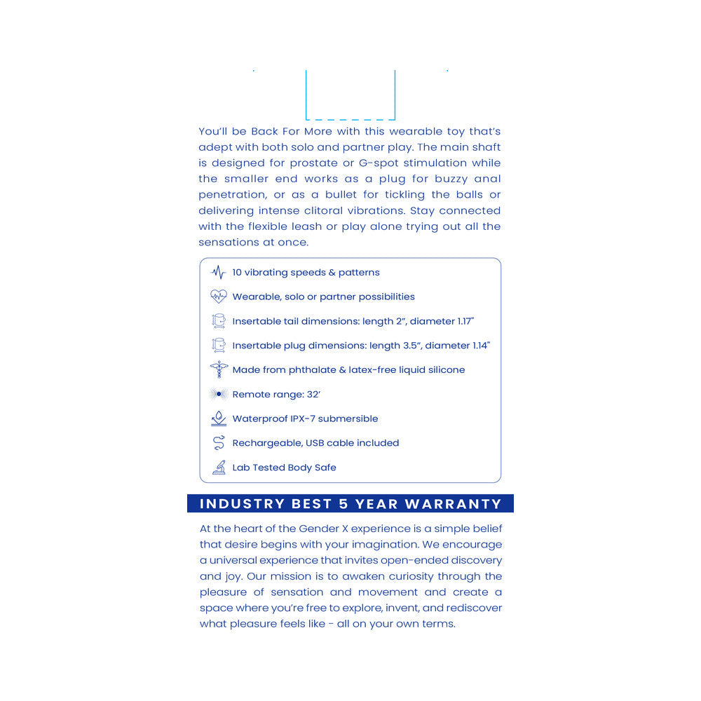 Gender X Back For More Blue